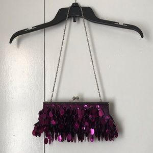 Purple Reflective Shoulder Bag